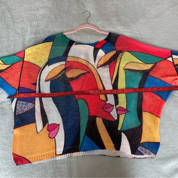 Graphic Cotton knitted sweater Size L made in Italy - Picture 3 of 4